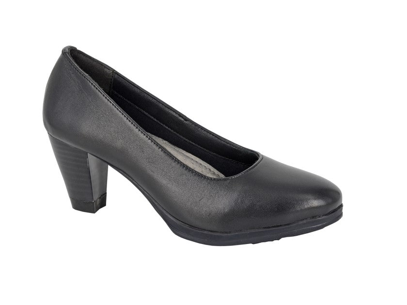 Women’s Black Leather 55mm Heel Court Shoes