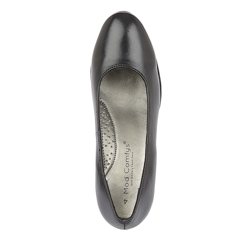 Women’s Black Leather 55mm Heel Court Shoes