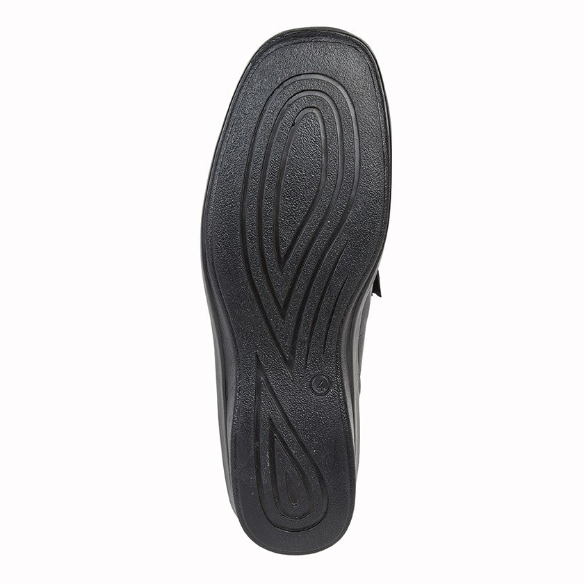Women’s Black Softie Leather Twin Gusset Casual Shoes