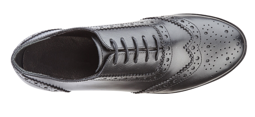 Women’s Black Leather Brogue Oxford Shoes