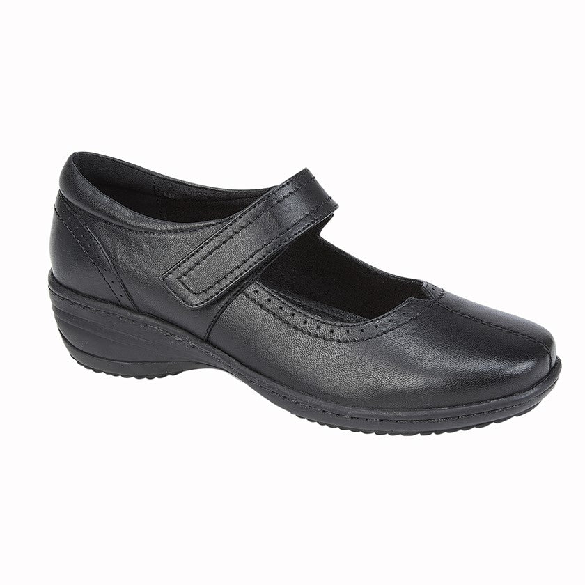 Women’s Black Leather Bar Shoes
