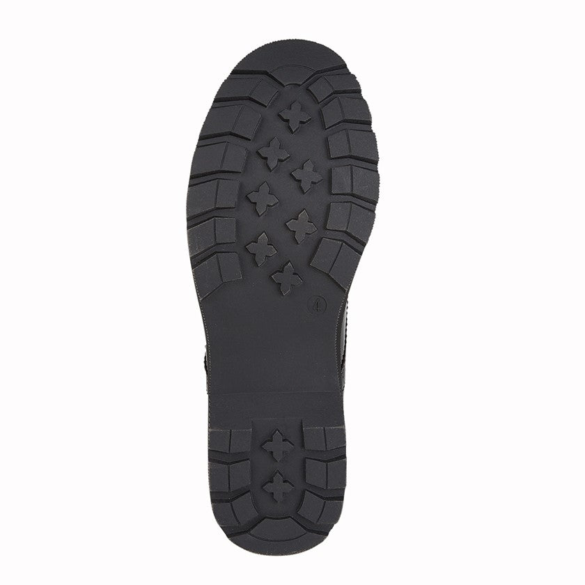 Women’s Black Patent PU 4 Eye Lace Brogue Shoes