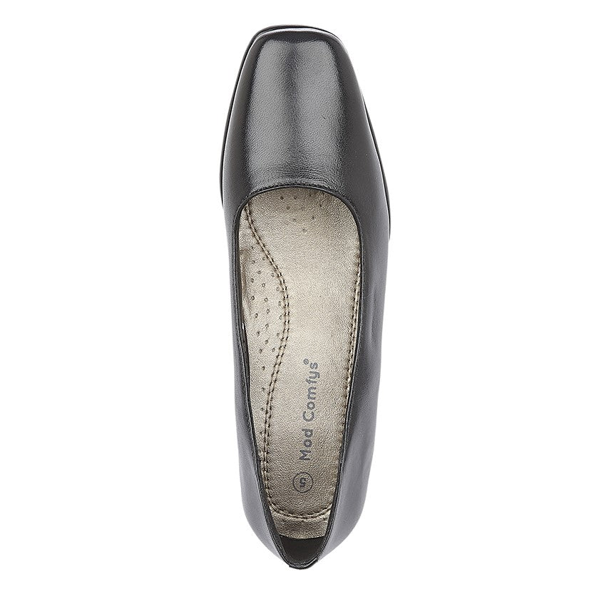 Women’s Black Leather 35mm Court Shoes