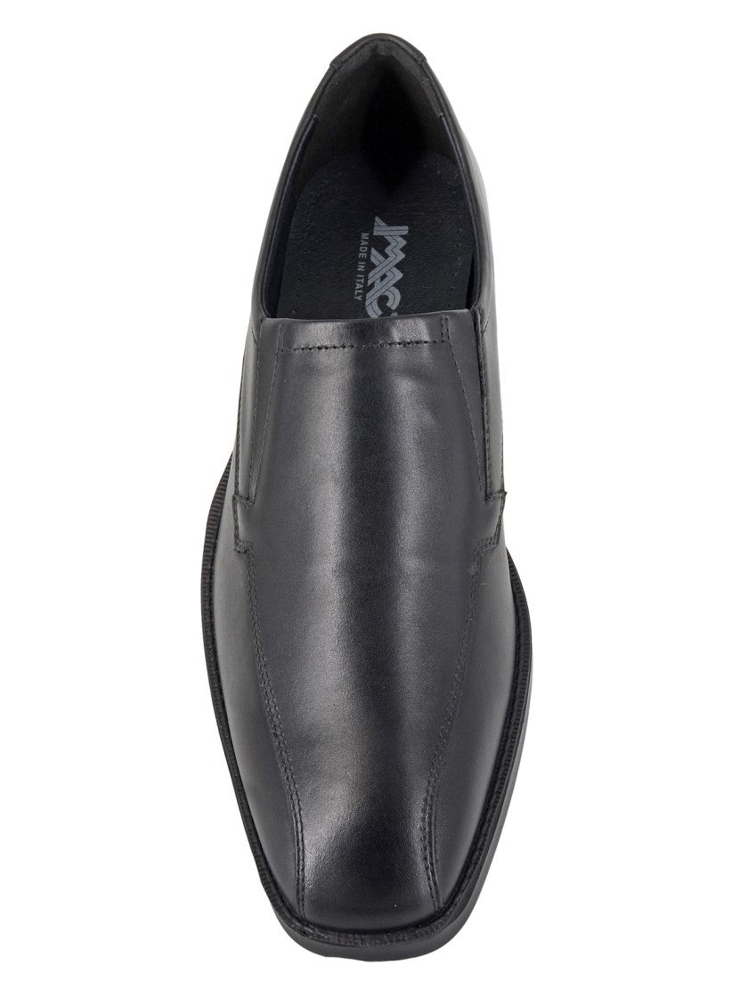 Men’s Black Leather Twin Gusset Slip-On Tramline Shoes