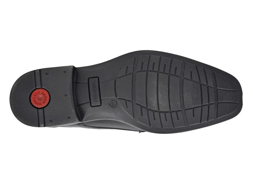Men’s Black Leather Twin Gusset Slip-On Tramline Shoes