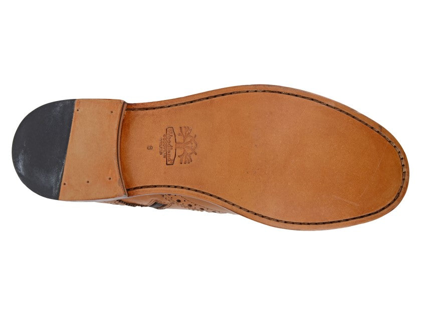 Men’s Tan Leather Brogue Zip Ankle Boots