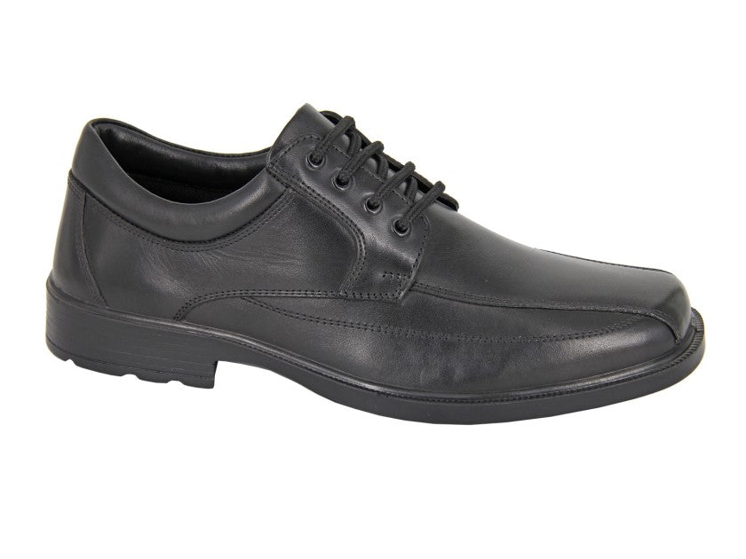 Men’s Black Leather Lace Up Comfort Casual Shoes