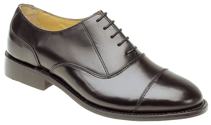 Men’s Black Leather Capped Oxford Shoes