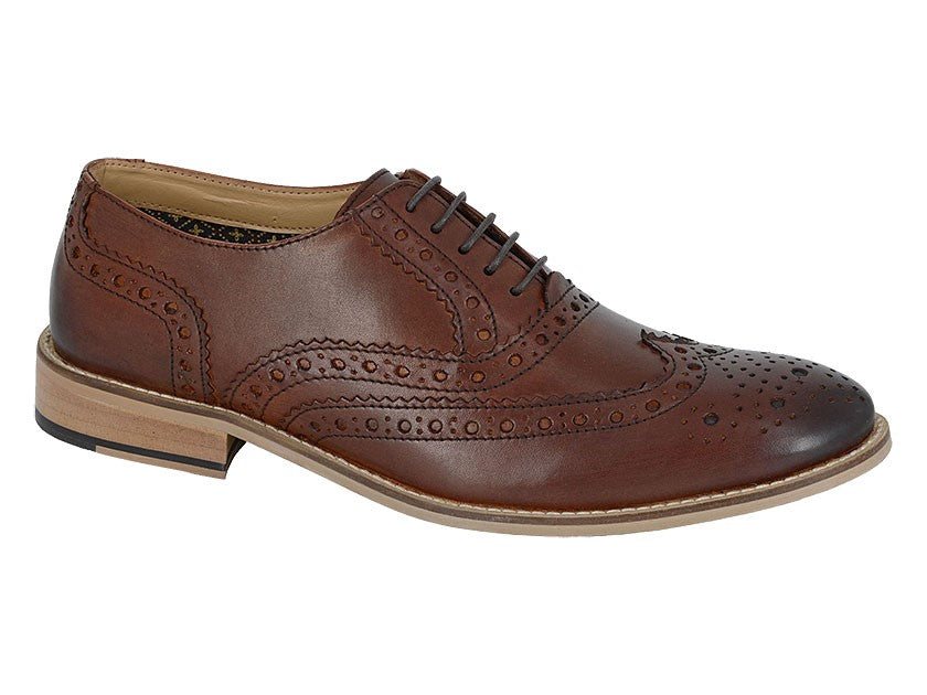 Men’s Conker Brown Leather 5 Eyelet Brogue Oxford Shoes