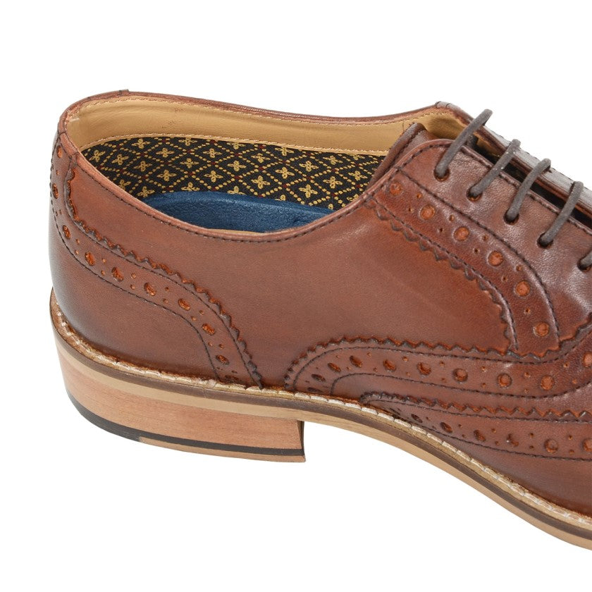 Men’s Conker Brown Leather 5 Eyelet Brogue Oxford Shoes