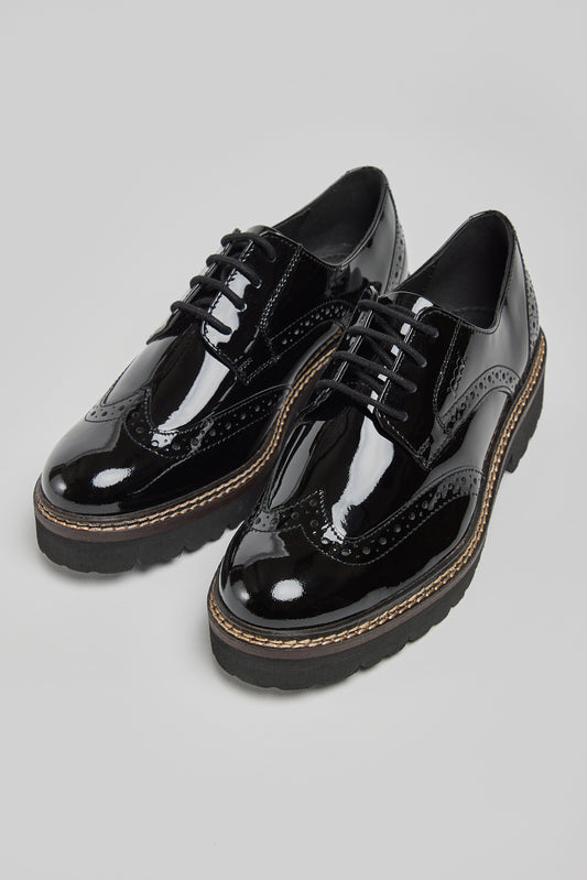 KORTNEY BLACK PATENT BROGUE