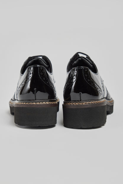 KORTNEY BLACK PATENT BROGUE