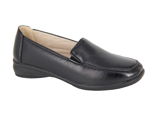Women’s Black Softie PU Twin Gusset Casual Shoes