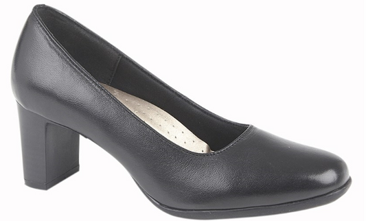 DAHLIA BLACK LEATHER 55mm HEEL