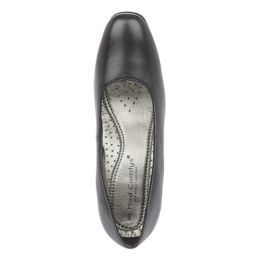 Women’s Black Leather Court Shoes
