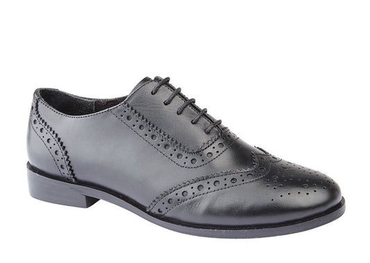 Women’s Black Leather Brogue Oxford Shoes