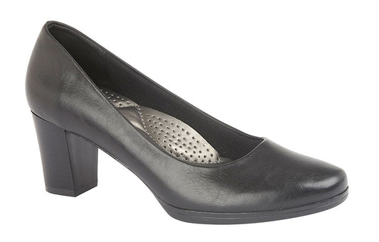 Women’s Black PU Plain Court Shoes