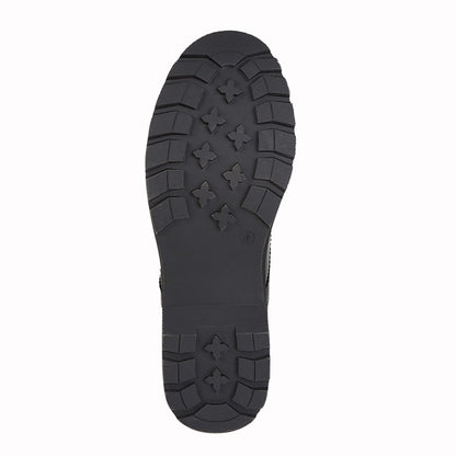 Women’s Black Patent PU 4 Eye Lace Brogue Shoes