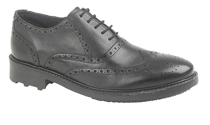 Men’s Black Leather 5 Eyelet Brogue Oxford Shoes