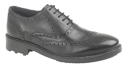 Men’s Black Leather 5 Eyelet Brogue Oxford Shoes