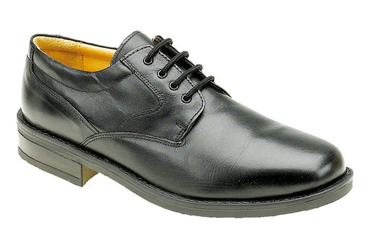 Men’s Black Leather Fuller Fitting Plain Gibson Shoes