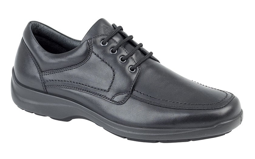 Men’s Brown Leather Lace-Up Mudguard Panel Shoes
