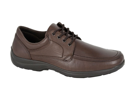 Men’s Brown Leather Lace-Up Mudguard Panel Shoes