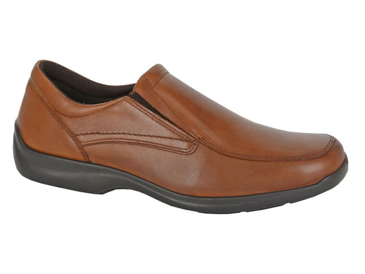 Men’s Brown Leather Twin Gusset Slip-On Casual Shoes