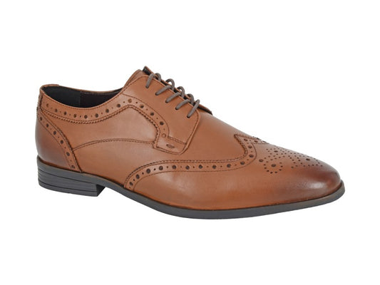 Men’s Brown Softie Leather 5 Eyelet Brogue Gibson Shoes