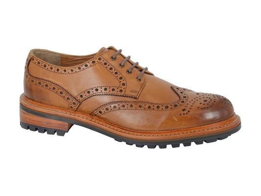 Men’s Tan Argentinian Leather Brogue Gibson Shoes