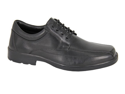Men’s Black Leather Lace Up Comfort Casual Shoes