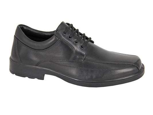 Men’s Black Leather Lace Up Comfort Casual Shoes