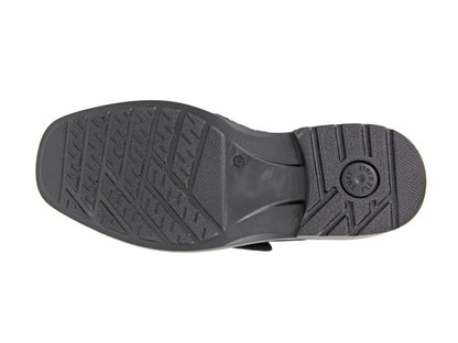Men’s Black Leather Touch Fastening Comfort Casual Shoes