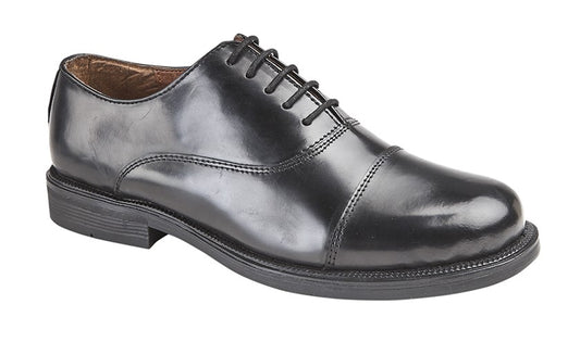 Men’s Black Leather Capped Oxford Cadet Shoes