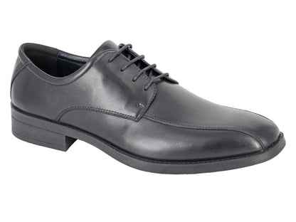 Men’s Black Leather 4 Eye Tramline Tie Shoe