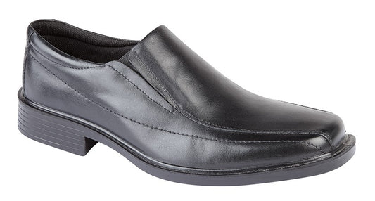 Men’s Black Leather Twin Gusset Panel Casual Shoes