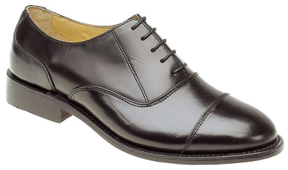 Men’s Black Leather Capped Oxford Shoes