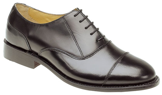 Men’s Black Leather Capped Oxford Shoes