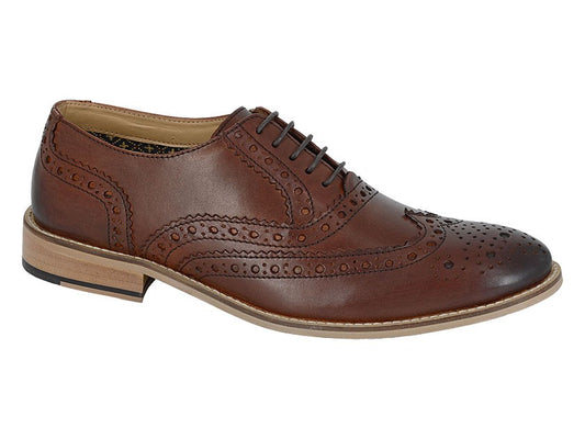 Men’s Conker Brown Leather 5 Eyelet Brogue Oxford Shoes