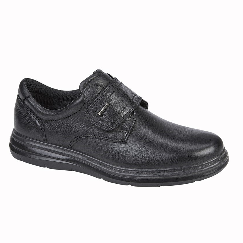 Men’s Extra Wide Black Leather Waterproof Shoes