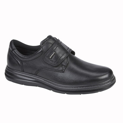 Men’s Extra Wide Black Leather Waterproof Shoes