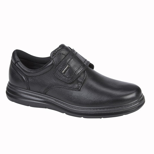 Men’s Extra Wide Black Leather Waterproof Shoes
