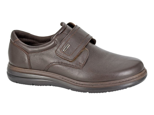 Men’s Extra Wide Brown Leather Waterproof Shoes