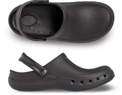 REVIVE non-slip BLACK WORK CLOG