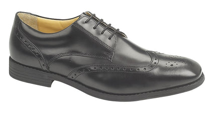 Men’s Black Hi-Shine Leather Brogue Gibson Shoes