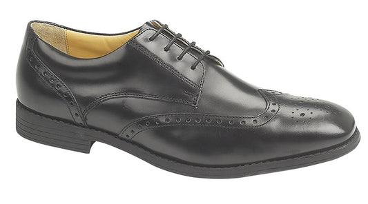 Men’s Black Hi-Shine Leather Brogue Gibson Shoes