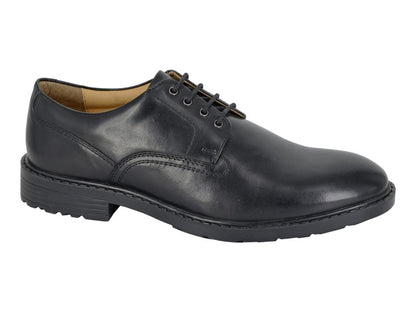 Men’s Black Crust Leather Plain Gibson Shoes