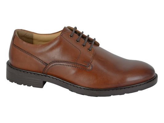 Men’s Conker Brown Leather Plain Gibson Shoes