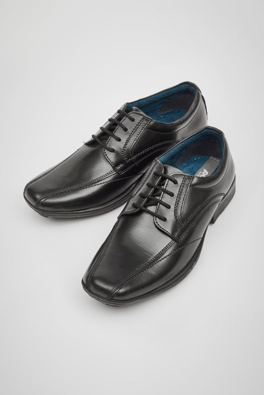 ANGUS BLACK LEATHER LACE-UP