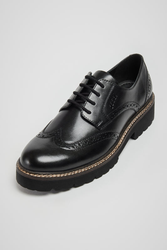 KORTNEY BLACK LEATHER BROGUE